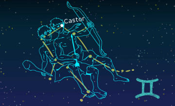 Castor恒星の近くで輝くふたご座流星群